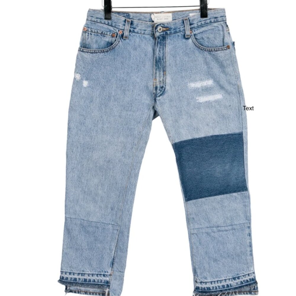 Nili Lotan Franki Two-Tone Patch Boyfriend Jeans – Size 27